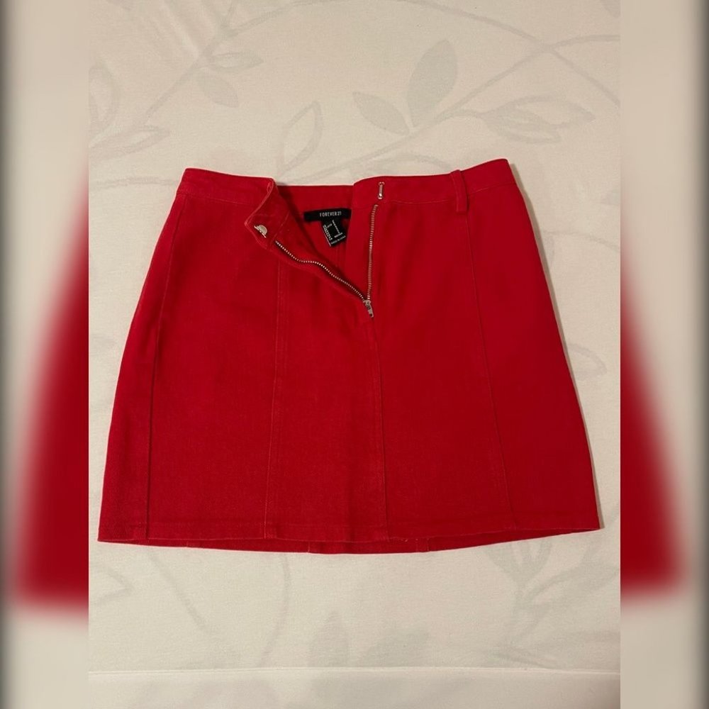 Forever 21 - Red Denim Skirt